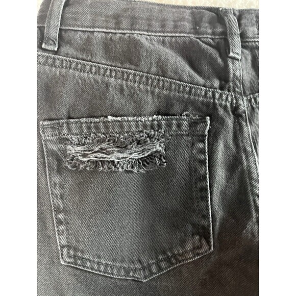 Free People We The Free Jeans Womens 25 Button Fly Straight Leg Distressed Black - Picture 15 of 16